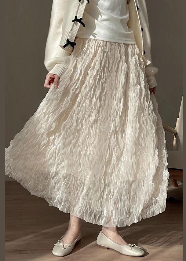 Art Beige Original Design Solid Tulle Skirts Spring Art Beige Original Design Solid Tulle Skirts Spring
