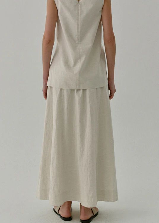 Boutique Side Open Pockets Elastic Waist Linen Skirt Summer Boutique Side Open Pockets Elastic Waist Linen Skirt Summer