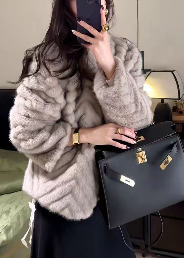 Chic Beige Oversized Warm Faux Mink Hair Coats Winter Chic Beige Oversized Warm Faux Mink Hair Coats Winter
