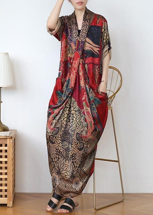Classy Print V Neck long sleeve Holiday Summer Chiffon Dress Classy Print V Neck long sleeve Holiday Summer Chiffon Dress