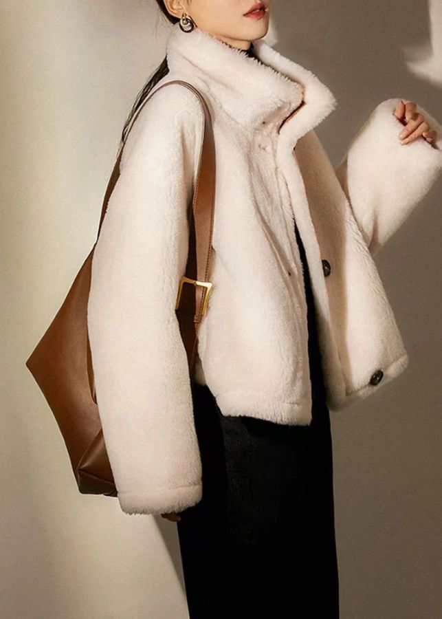 French Camel Peter Pan Collar Wear On Both Sides Wool Coats Winter French Camel Peter Pan Collar Wear On Both Sides Wool Coats Winter