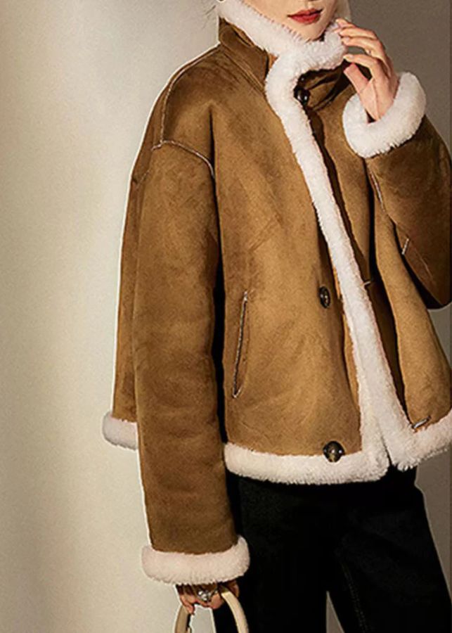 French Camel Peter Pan Collar Wear On Both Sides Wool Coats Winter French Camel Peter Pan Collar Wear On Both Sides Wool Coats Winter
