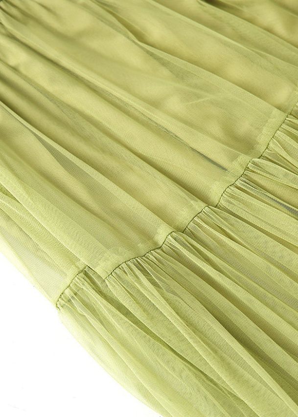 Organic Grass Green Ruffled Exra Large Hem Tulle Holiday Skirt Spring