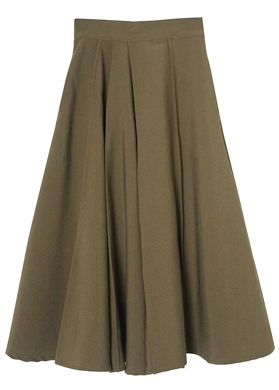 2025 Fitted Green pleated Skirts Spring