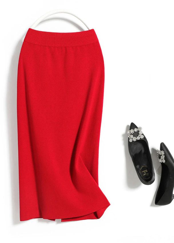 Women Black Elastic Waist Knit Maxi Skirt Fall Women Black Elastic Waist Knit Maxi Skirt Fall