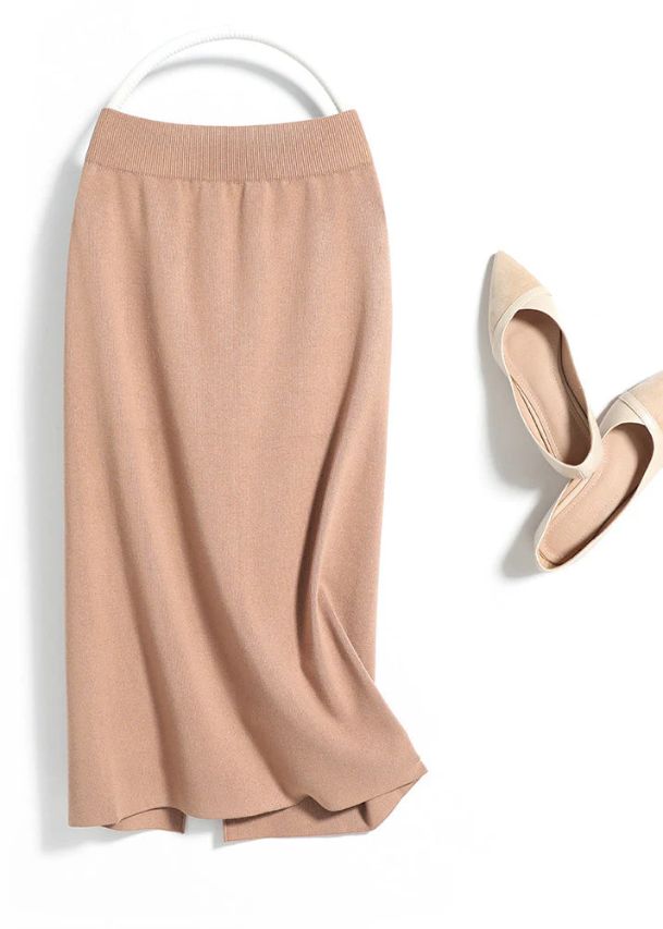 Women Black Elastic Waist Knit Maxi Skirt Fall Women Black Elastic Waist Knit Maxi Skirt Fall